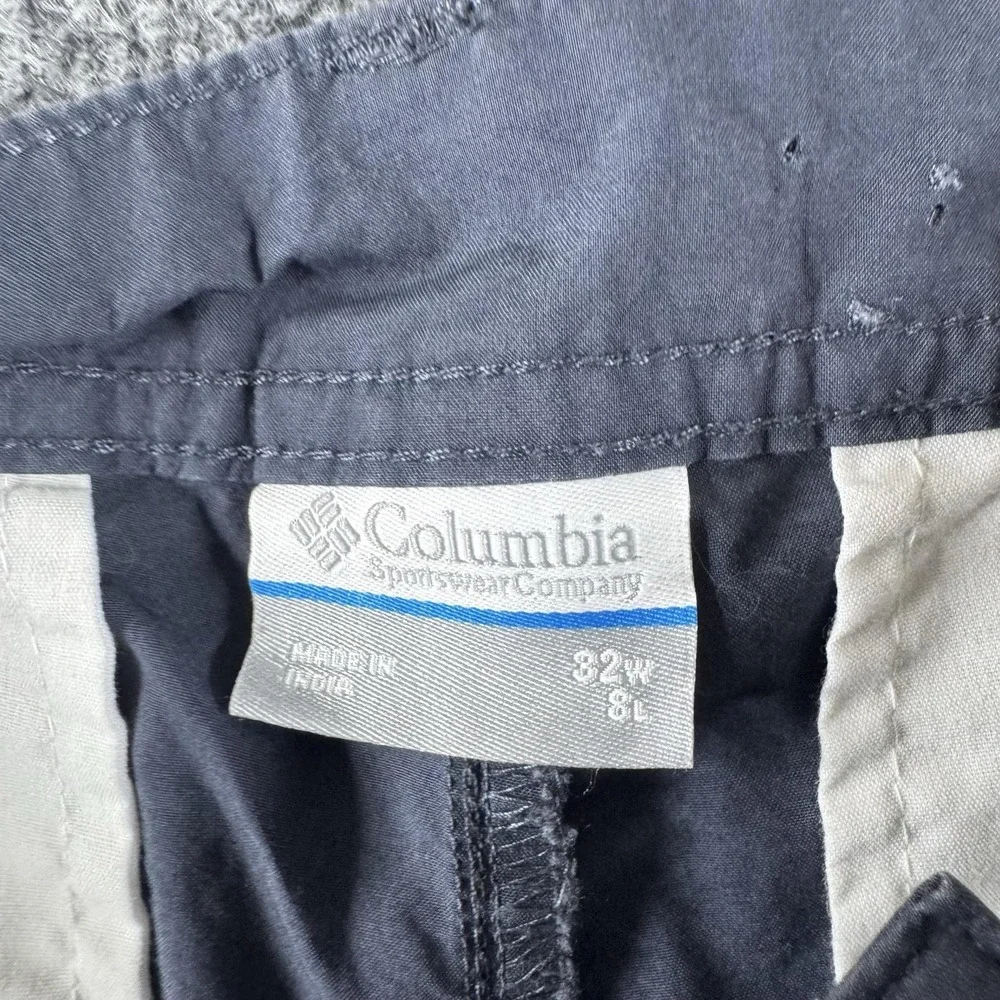 Columbia Shorts Mens 32 Gray Chino Cotton Canvas Lined Pockets Summer Outdoor
